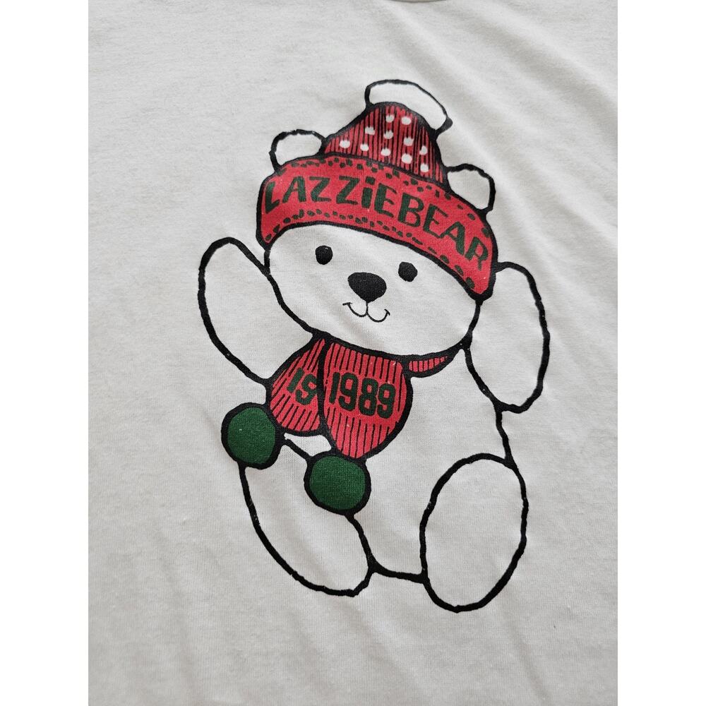 Lazzie Bear Tee Shirt Vintage Size M Lazarus Dept Store Christmas Single Stitch